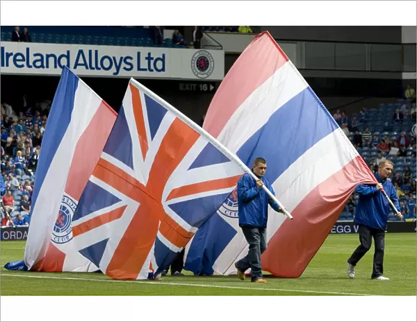 Rangers Flag Bearers Celebrate Glory: Rangers 2-1 Newcastle United at Ibrox