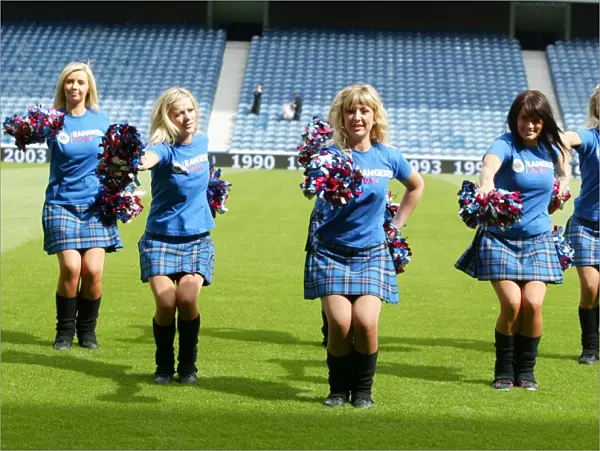 Rangers Football Club: Thrilling Champions Walk 2010 with Excited Cheerleaders