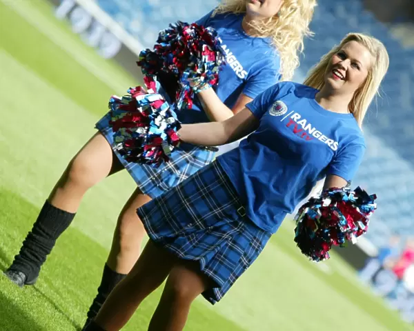 Rangers Football Club: Champions Walk 2010 - Cheerleaders Engaging Fans in Charity Interaction