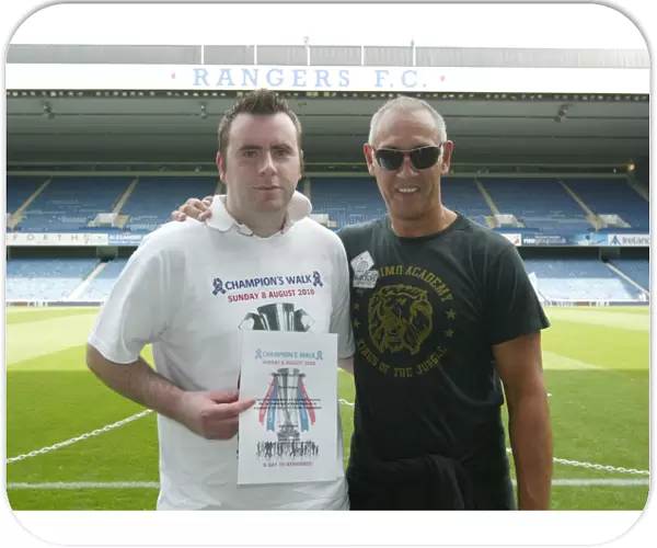 Rangers Football Club: Fans Receive Charity Certificates from Mark Hateley at Champions Walk 2010