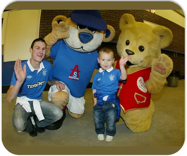 Excited Kids and Mascots: Rangers Victory Celebration - Broxi Bear and Hamleys Bear at Ibrox Stadium (2-1 vs. Newcastle)