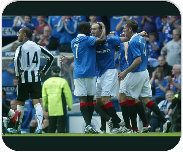 Rangers Triumph: Miller's Goal Celebration with Whittaker, Edu, and Broadfoot (2-1 vs Newcastle United)