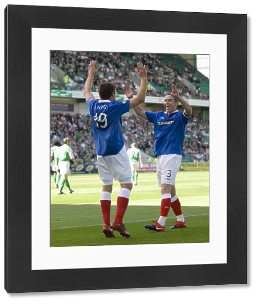 Rangers James Beattie and David Weir: Celebrating Their First Goal Together - Hibernian vs Rangers, Clydesdale Bank Scottish Premier League