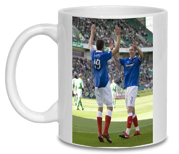 Rangers James Beattie and David Weir: Celebrating Their First Goal Together - Hibernian vs Rangers, Clydesdale Bank Scottish Premier League