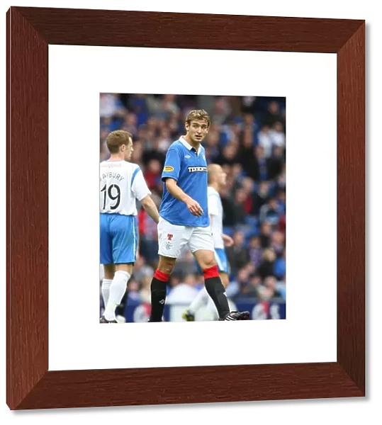 Rangers Nikica Jelavic Scores the Dramatic Winner Against St. Johnstone in the Scottish Premier League at Ibrox