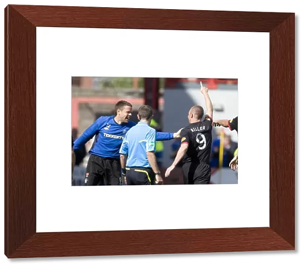 Rangers Kenny Miller and James Beattie: Celebrating the Winning Goal Against Hamilton Academical in the Scottish Premier League