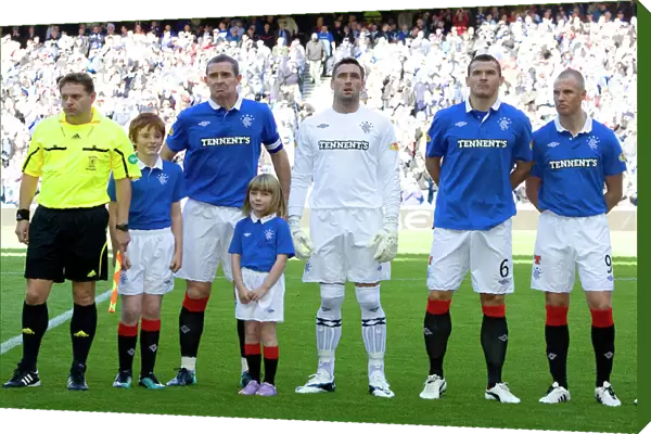 Rangers Football Club: Triumphant 4-0 Win at Ibrox Stadium - Celebrating with the Mighty Rangers Mascots