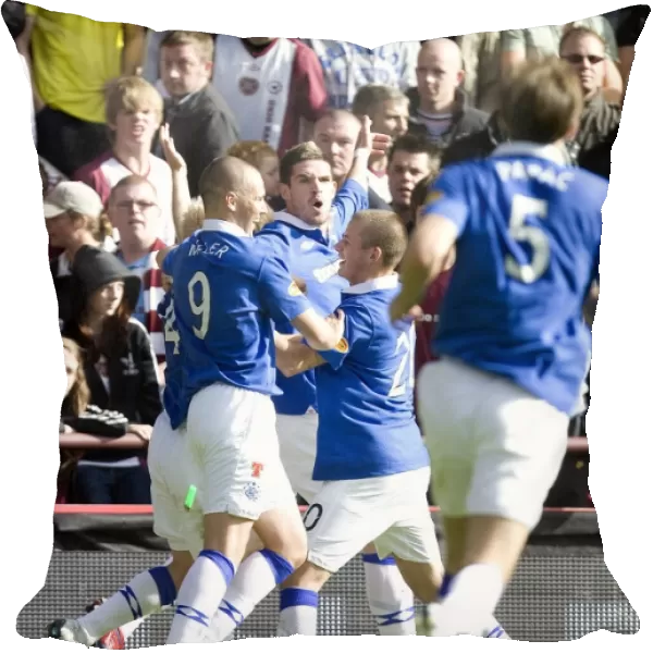 Rangers Steven Naismith: The Moment of Triumph - Celebrating the Winning Goal Against Hearts in the Scottish Premier League