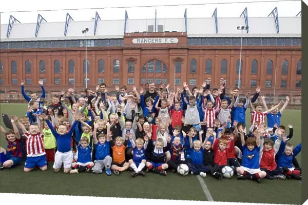 Rangers Football Club: October Soccer School at Ibrox Complex - Andy Webster Engages with Excited Kids