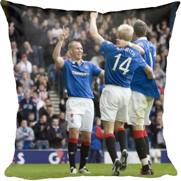 Rangers Kenny Miller's Triumph: A Celebratory Moment as He Scores the Decisive Goal in a 4-1 Victory Over Motherwell at Ibrox