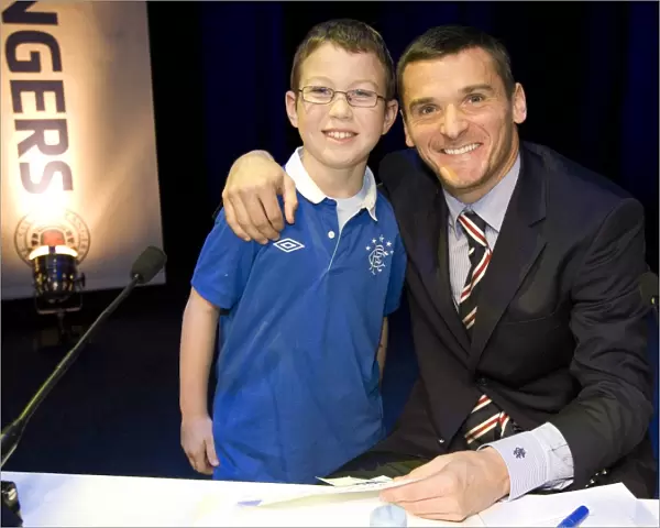 Rangers Football Club: Lee McCulloch Engages with a Fan at the 2010 Junior AGM at The Armadillo