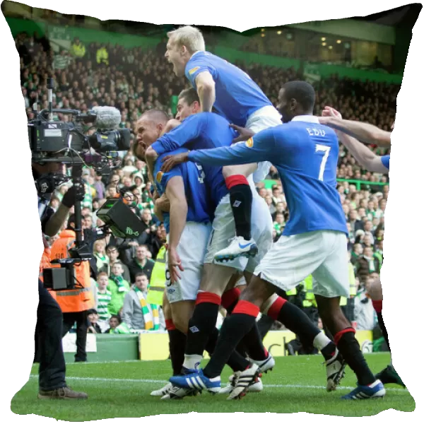 Rangers Kenny Miller: Celebrating His First Goal in Celtic 1-3 Rangers (Clydesdale Bank Scottish Premier League)
