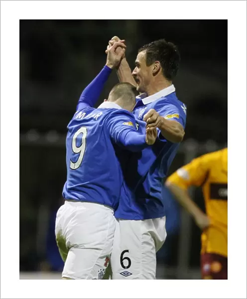 Rangers Kenny Miller and Lee McCulloch: Unstoppable Duo Celebrates 4-1 Goal Over Motherwell