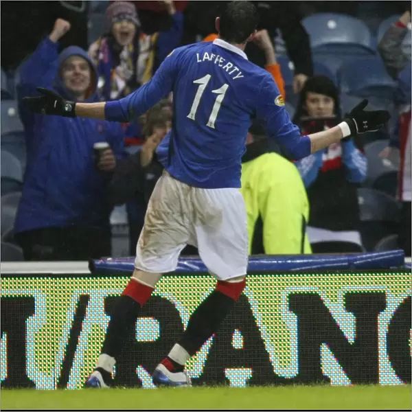 Triumphant Kyle Lafferty: Rangers Euphoric Goal Celebration (Rangers 3-0 Kilmarnock, Scottish Cup Fourth Round, Ibrox)