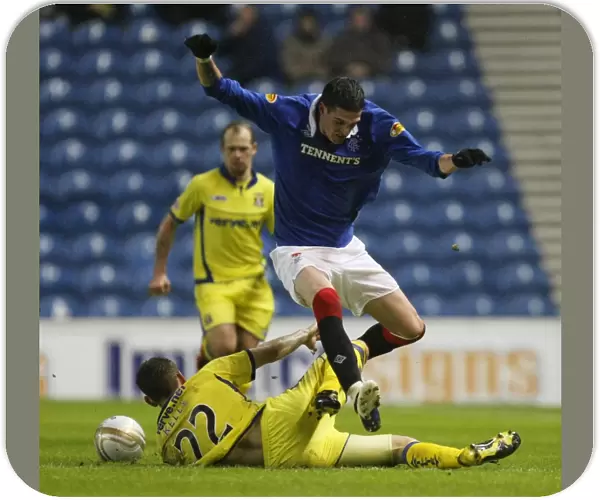 Rangers vs Kilmarnock: Kyle Lafferty Tackled by Liam Kelly in Intense Scottish Cup Fourth Round Clash at Ibrox (3-0)