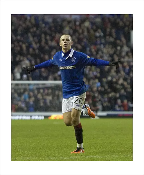 Rangers Vladimir Weiss: Celebrating His First Goal - 4-0 Victory Over Hamilton Academical at Ibrox Stadium