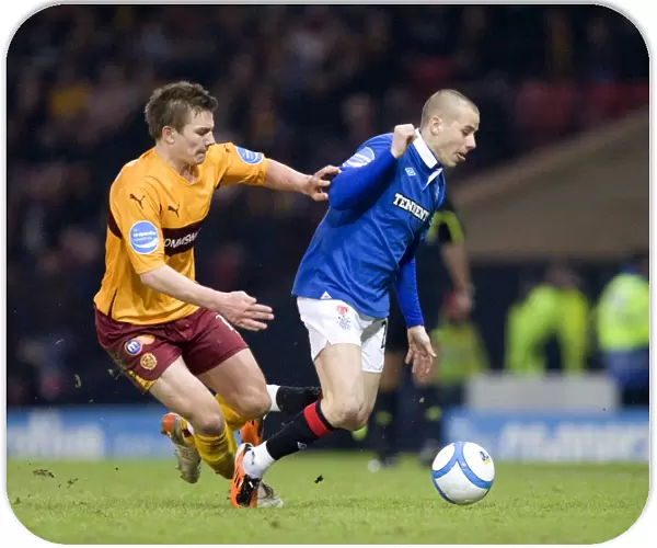 Rangers vs Motherwell: Vladimir Weiss Fouled by Steve Jones in Scottish Cup Semi-Final at Hampden Park (2-1)