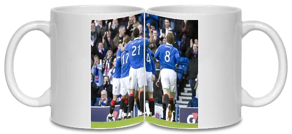 Steven Naismith's Euphoric Goal Celebration: Rangers 6-0 Victory Over Motherwell at Ibrox Stadium