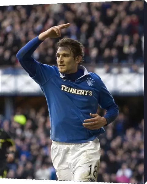 Rangers Nikica Jelavic Scores First Goal in Epic 6-0 Victory over Motherwell at Ibrox Stadium