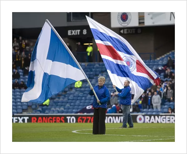 Rangers Glorious 6-0 Victory: Flag-Bearing Celebration at Ibrox Stadium