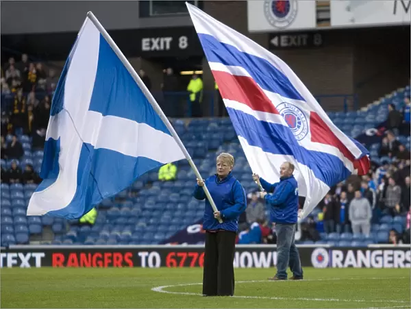 Rangers Glorious 6-0 Victory: Flag-Bearing Celebration at Ibrox Stadium