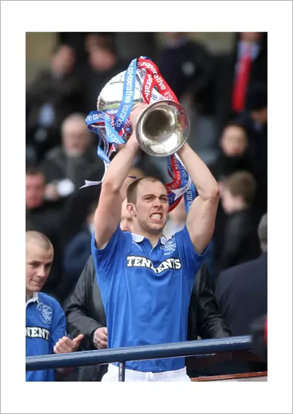 Rangers Football Club: Steven Whittaker Lifts the Co-operative Cup Trophy (Champions 2011)