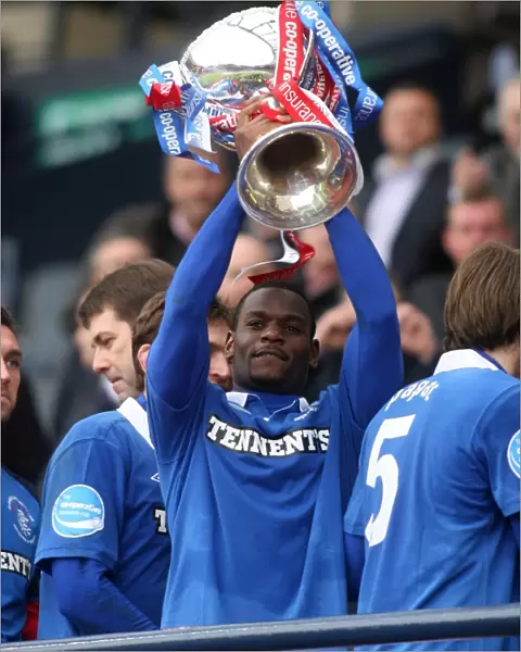 Maurice Edu Celebrates Rangers Co-operative Cup Victory (2011)