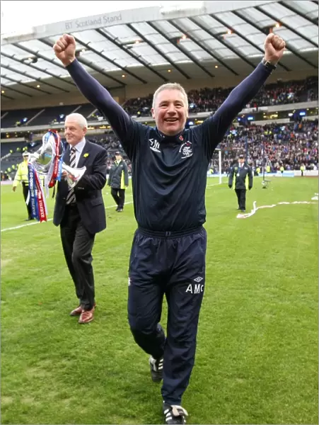 Ally McCoist's Triumphant Celebration: Rangers Co-operative Cup Victory over Celtic at Hampden Park (2011)