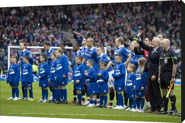 Rangers vs Celtic: Champions Clash in the Co-operative Insurance Cup Final at Hampden Stadium (2011) - Rangers Players Gear Up for Battle