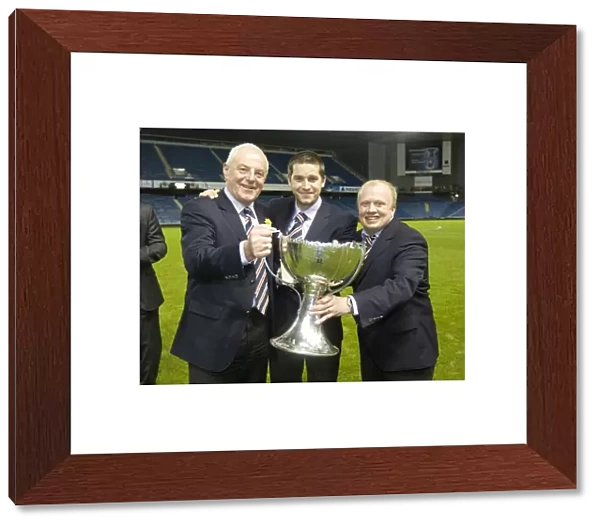 Rangers Football Club: Co-operative Cup Victory - Walter Smith, Adam Owen, and Steve Harvey Celebrate Triumph at Ibrox (2011)
