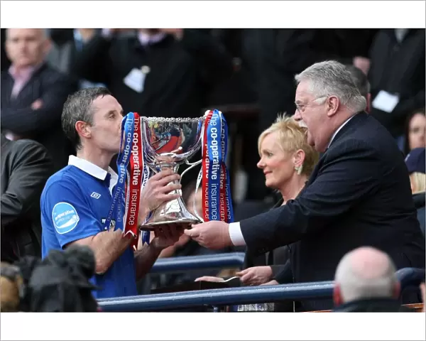 Rangers Football Club: David Weir's Triumphant Co-op Cup Victory (2011) - Celebrating with the Trophy