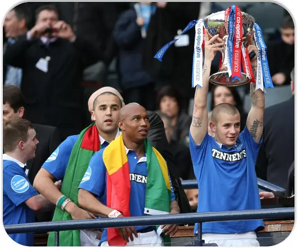 Rangers Vladimir Weiss Triumphs with the Co-operative Cup at Hampden Stadium (2011)