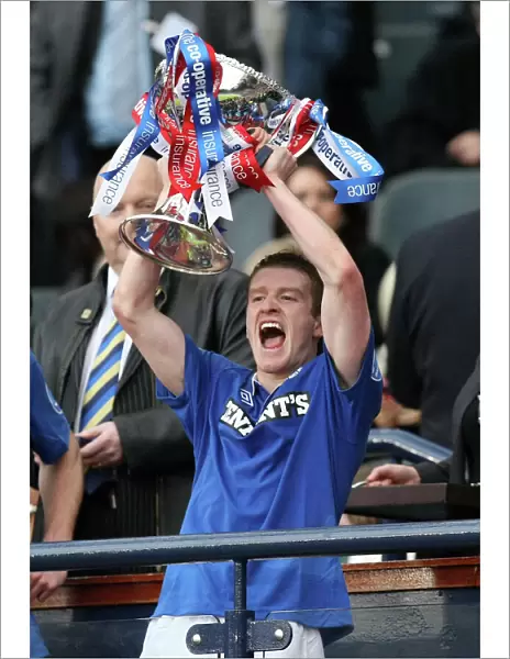 Rangers FC: Steven Davis Celebrates Co-operative Insurance Cup Victory at Hampden Stadium (2011)