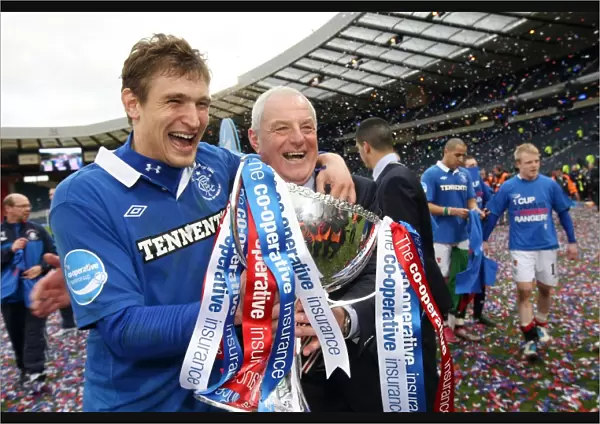 Rangers Football Club: Walter Smith and Nikica Jelavic Celebrate Co-operative Cup Victory (2011)
