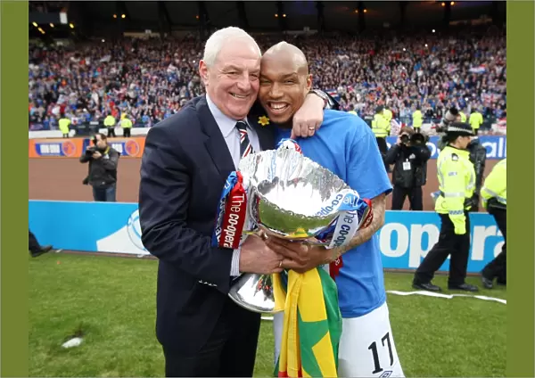 Rangers Football Club: Walter Smith and El Hadji Diouf Celebrate Co-operative Cup Victory over Celtic (2011)