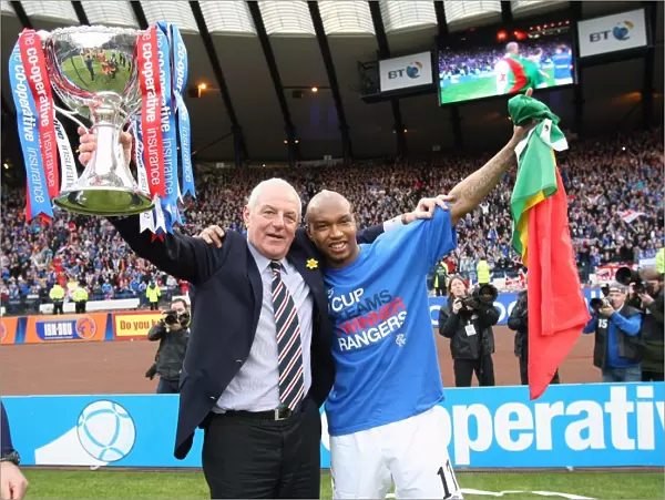 Rangers FC: Walter Smith and El Hadji Diouf Celebrate Co-operative Cup Victory Over Celtic (2011) - The Triumphant Moment
