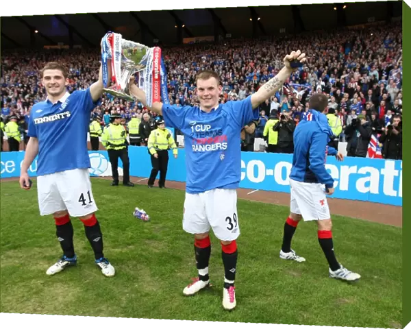 Rangers Football Club: 2011 Co-operative Cup Victory - Kyle Hutton and Gregg Wylde Triumph with the Trophy