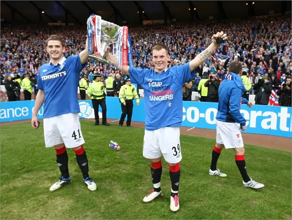 Rangers Football Club: 2011 Co-operative Cup Victory - Kyle Hutton and Gregg Wylde Triumph with the Trophy