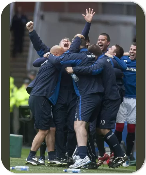 Rangers: McCoist and Team Ecstatic as Lafferty Scores the Decisive 2-0 Goal Against Dundee United at Ibrox Stadium