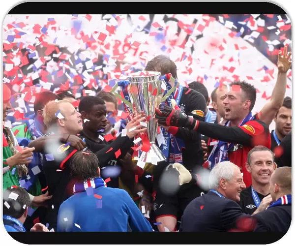 Rangers Football Club: Champions 2010-11 - Celebrating Victory with the Trophy