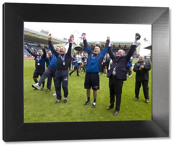 Rangers Football Club: Champions of SPL 2010-11 - Triumphant Moment with Players and Coaching Staff Celebrating Victory over Kilmarnock
