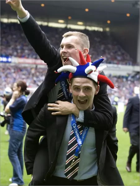 Rangers Football Club: Unforgettable Triumph - Wylde and Hutton's Euphoric Celebration (SPL Champions 2010-11)