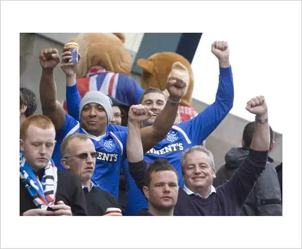 Rangers Football Club: Thrilled Fans at Rugby Park Awaiting Kick-off - 2010-11 Clydesdale Bank Scottish Premier League Champions