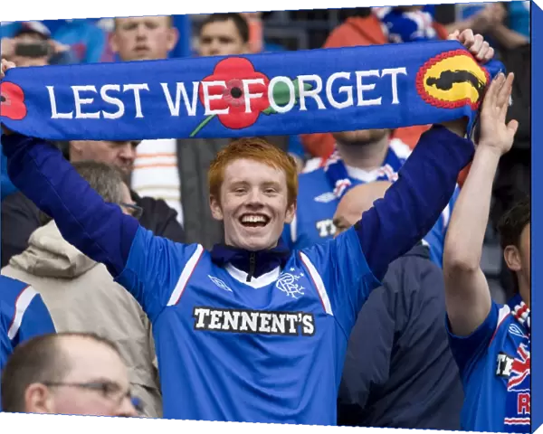 Thrilled Rangers Fans at Rugby Park Awaiting SPL Championship Victory (2010-11)