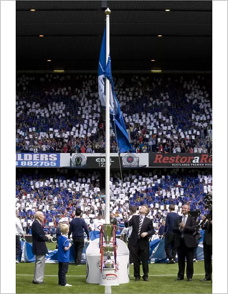 Craig Whyte Unveils SPL Flag at Ibrox: Rangers vs. Heart of Midlothian (1-1)