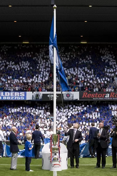 Craig Whyte Unveils SPL Flag at Ibrox: Rangers vs. Heart of Midlothian (1-1)