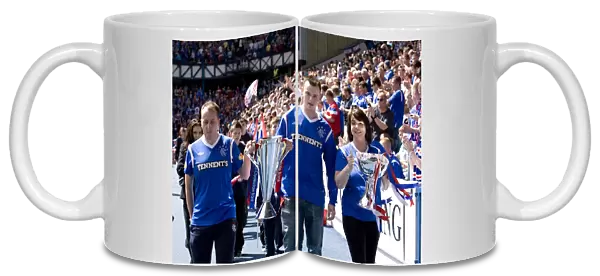 Rangers Football Club: Celebrating Double Victory - SPL and CIS Trophies Parade at Ibrox Stadium