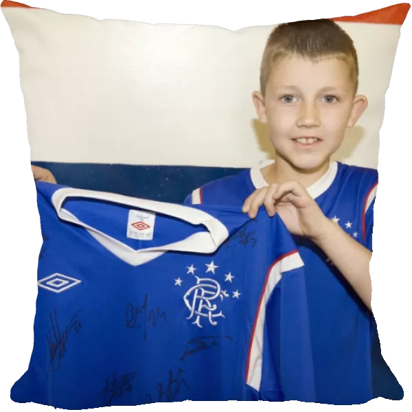 Family Fun at Ibrox: Marc Dickson's Thrilling Shirt Winning Moment - Rangers vs. Heart of Midlothian, Clydesdale Bank Scottish Premier League