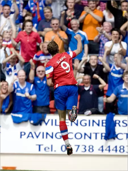 Rangers Nikica Jelavic: Exulting in His 2-0 Goal Against St. Johnstone (Scottish Premier League)