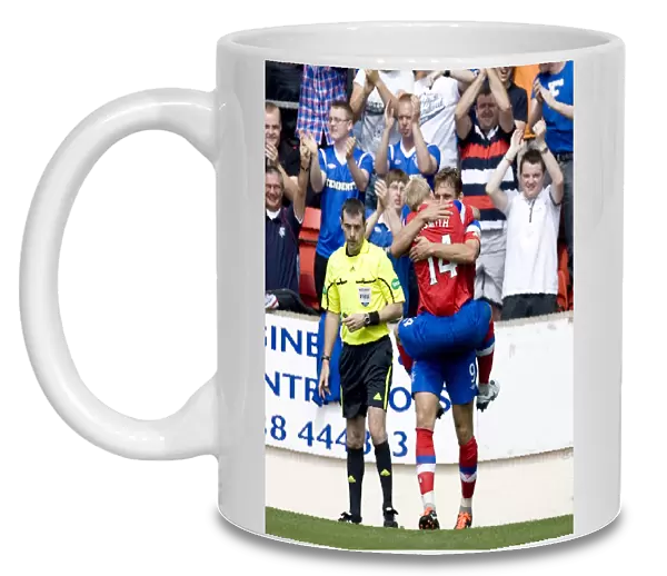 Rangers Jelavic and Naismith: Celebrating Goals in St Johnstone's Defeat (2-0 Clydesdale Bank Scottish Premier League)
